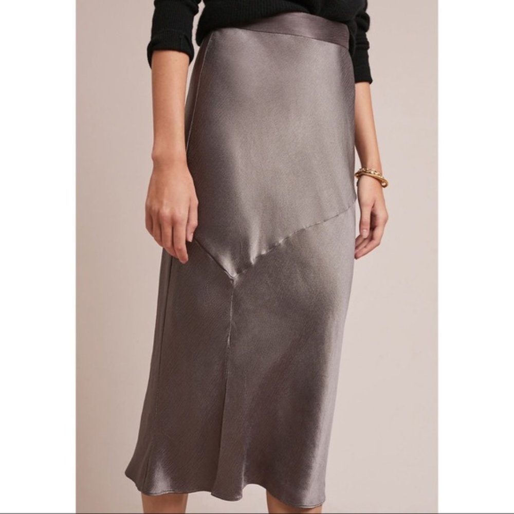 Anthro Hutch Bias Satin Skirt - Picture 3 of 7